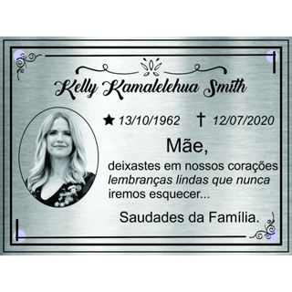 Placa Túmulo Em Aço Inox Jazigo Sepultura Lápide Campa 15x20 em Oferta na Shopee