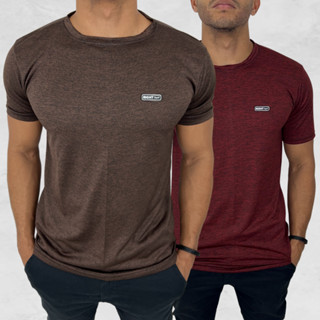 Camiseta Masculina Dri Fit Academia Kit com 2 malha fria poliéster