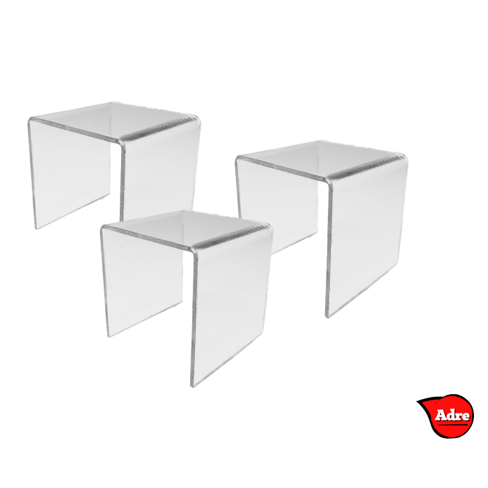 Kit  Suporte Expositor U Acrílico Cristal PS 12x12x12 em Oferta na Shopee