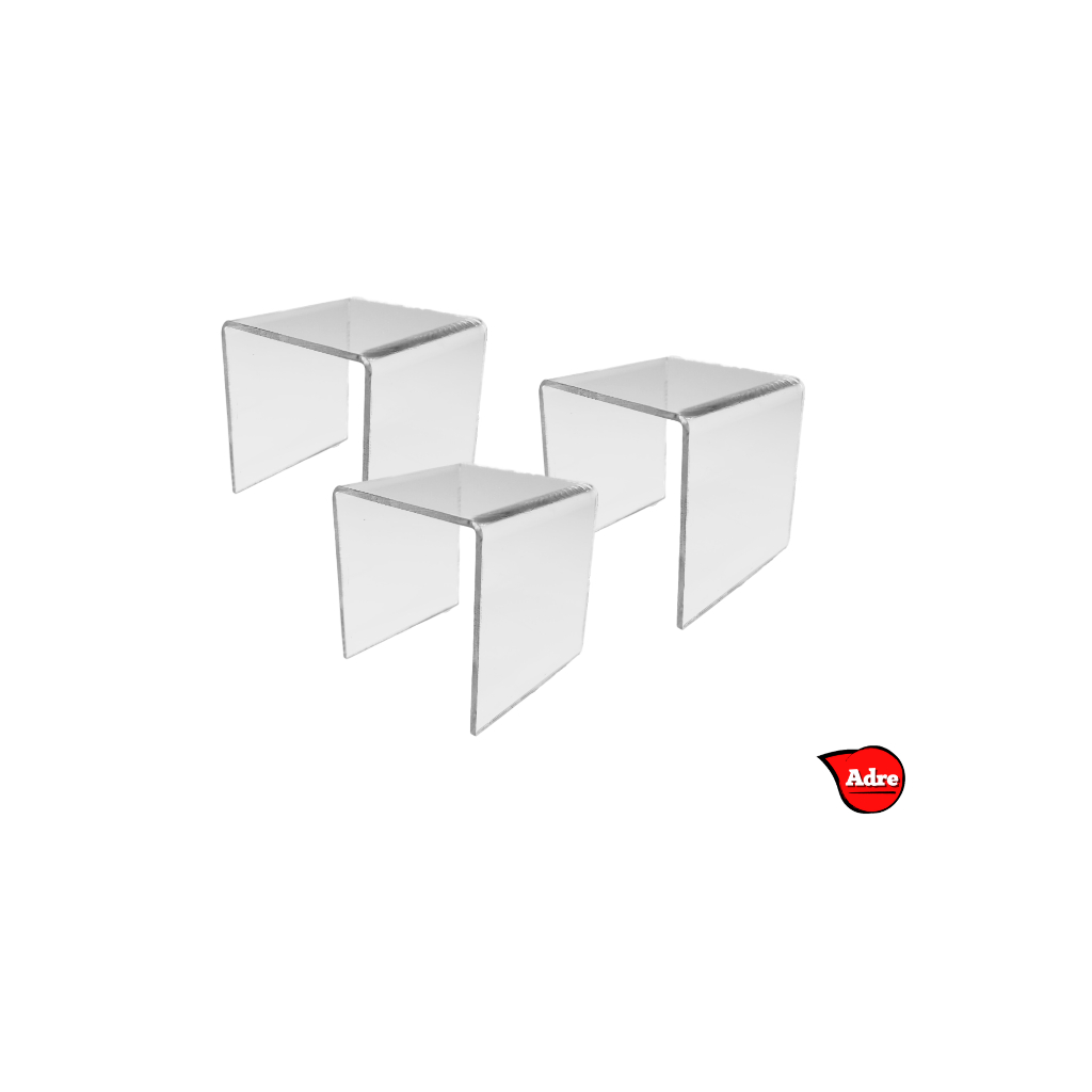 Kit Suporte Expositor U Acrílico Cristal PS Vitrine Festas