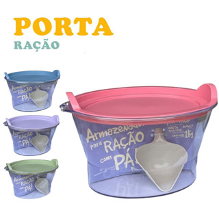 Pote Armazenador De Ração Com Pá e capacidade de 1kg - para Cachorro Gato e outros animais...