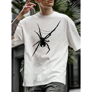 Camiseta Spider Aesthetic Estampa Grafica Frente Aranha Desenho Blusa Manga Curta Ombro Caido Life Style Streetwear
