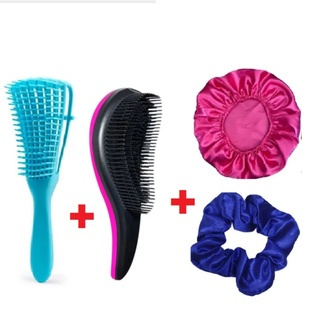 Kit 1 Escova Polvo +1 Escova Mágica + 1 Touca de Cetim+ 1xuxa de Cetim em Oferta na Shopee