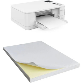 100 Folhas A4 Papel Adesivo Branco Para para etiquetas das plataformas em Oferta na Shopee