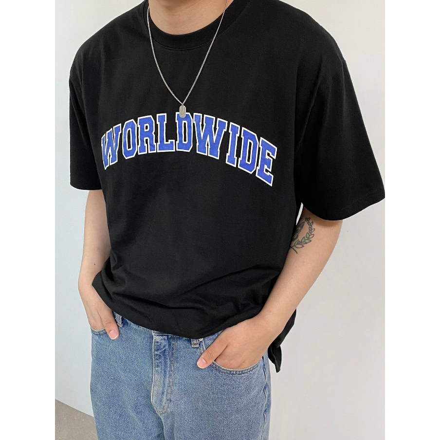 Camiseta Worldwide College Faculdade Mundial Old School Oversized Masculina