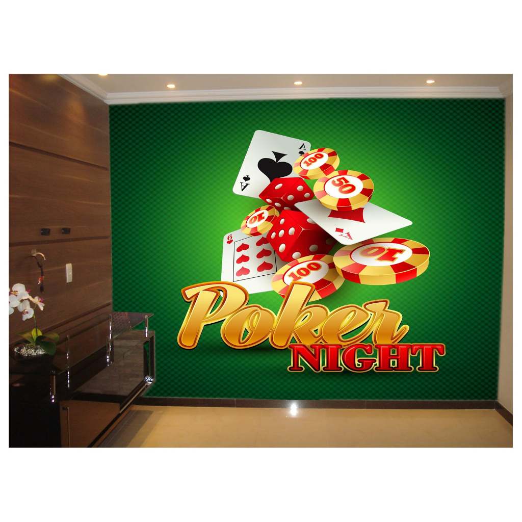 Papel de Parede Decorativo - Adesivo de Parede Salão de Jogos Jogatina Bilhar Sinuca Bola 8 M² JCS041