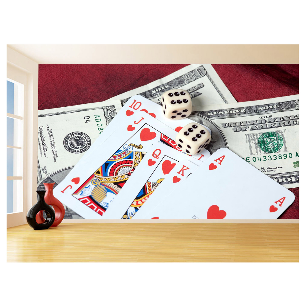 Papel de Parede Decorativo - Adesivo de Parede Salão de Jogos Jogatina Bilhar Sinuca Bola 8 M² JCS045