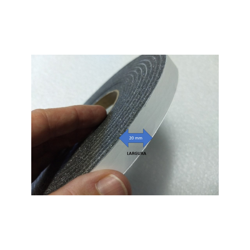 Fita Anti ruído Acústica 20mm X 10mm, Vedação Porta, Janela, Armário, Veda Fresta.Material flexível. em Oferta na Shopee