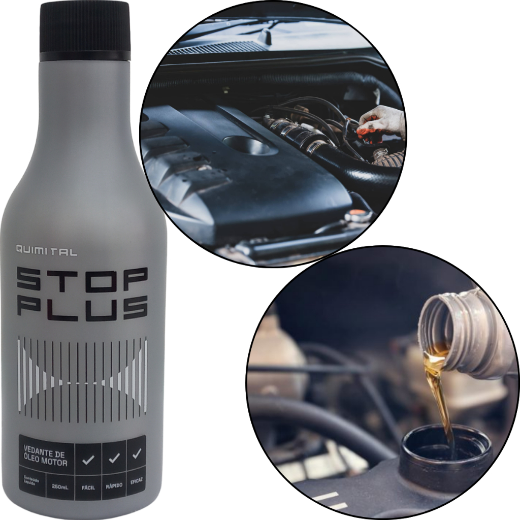 Veda Vazamentos de Óleo Motor Stop Plus 250ml Quimital em Oferta na Shopee