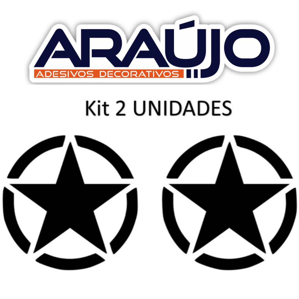 Adesivo Estrela Militar, Kit 2 Adesivos Estrela Militar Jeep Renegade Lateral
