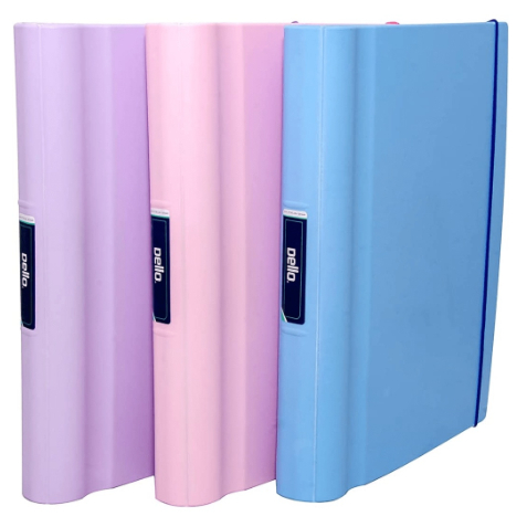Caderno Fichário Argolado Injetado Pastel 04 Argolas + Estojo