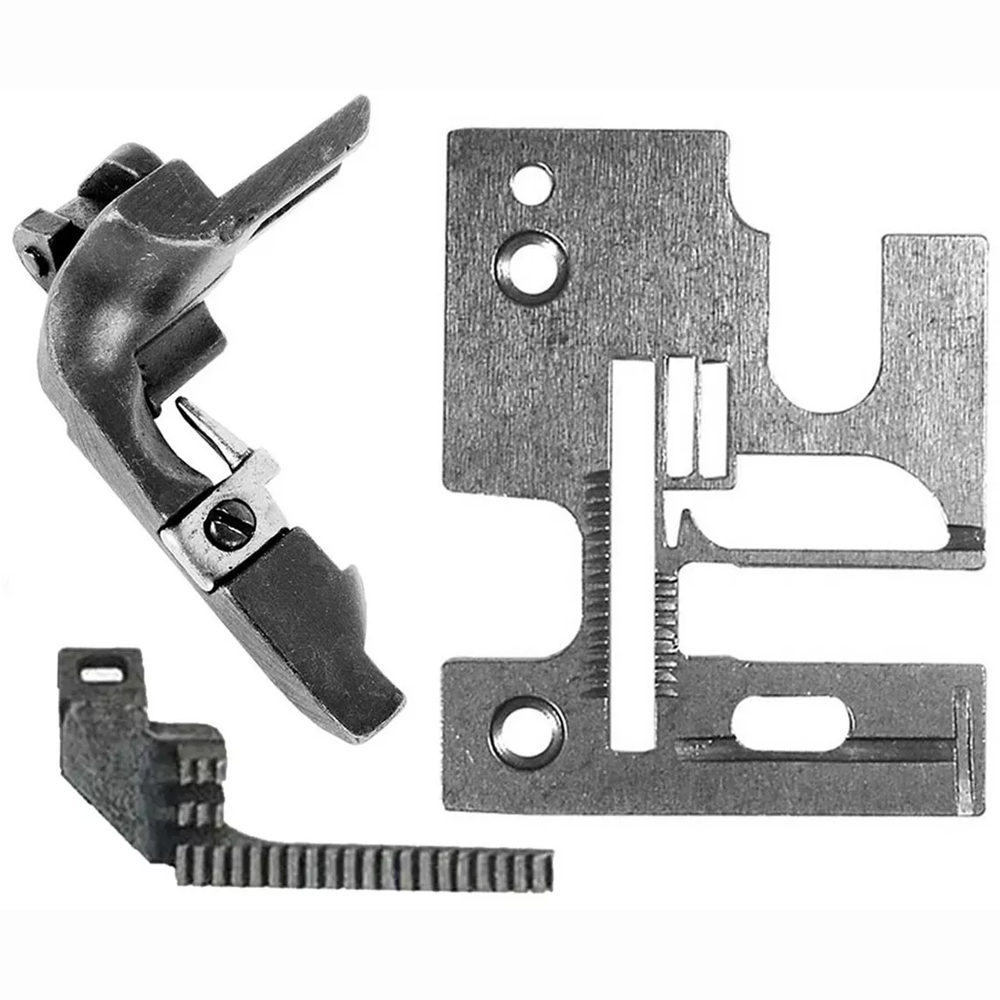 Kit Chapa Agulha Calcador Serrilha Overloque Chinesinha Gn1