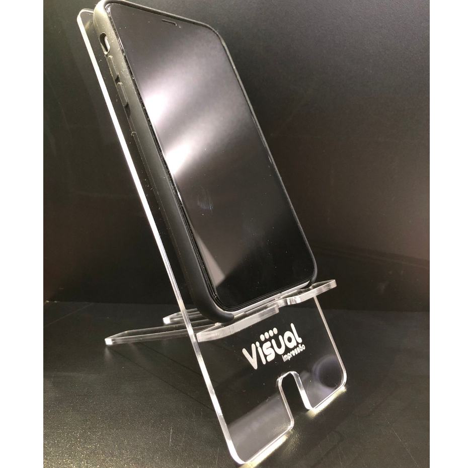Suporte Expositor Porta Celular Display Personalizado Acrílico Base  Iphone Samsung