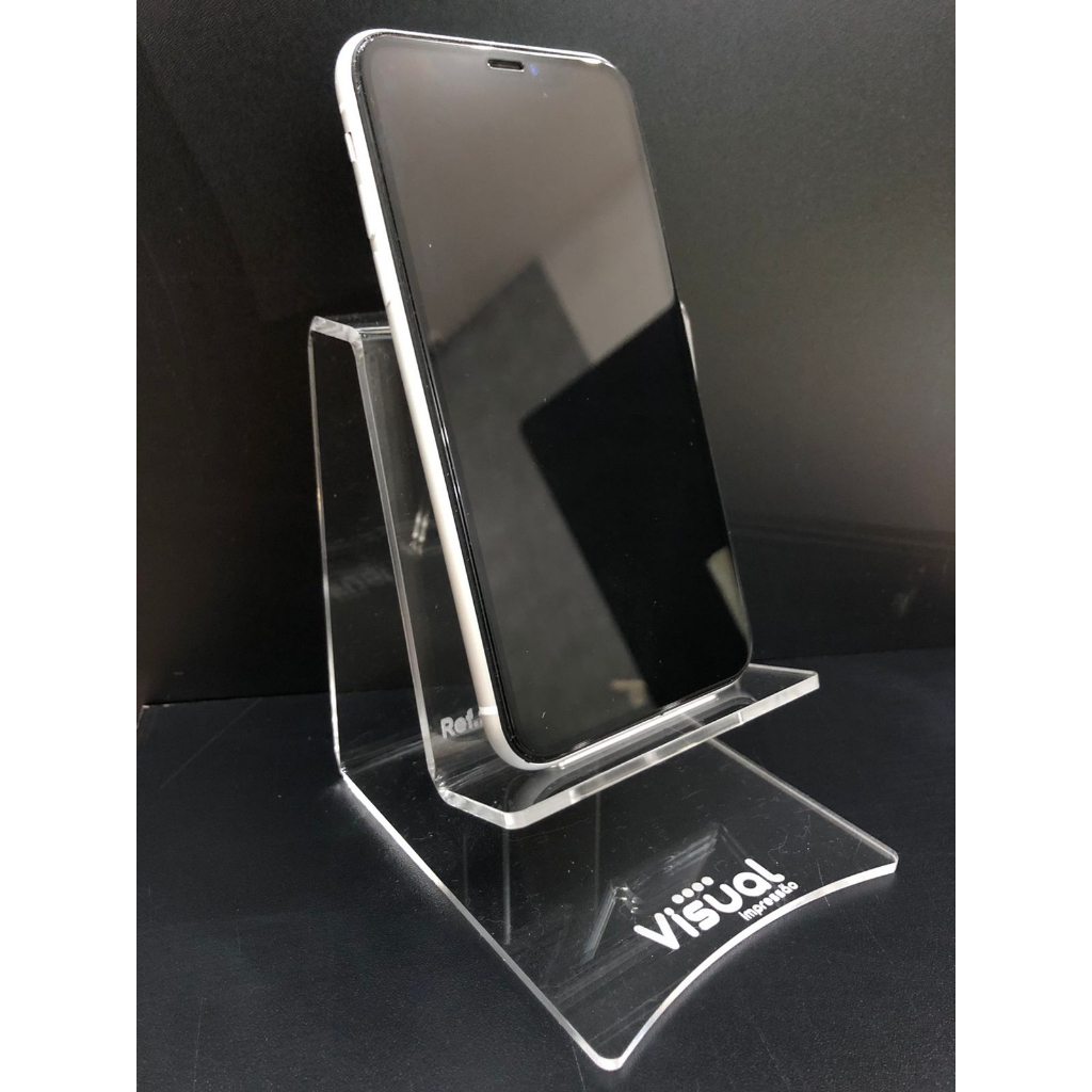 Suporte Expositor Porta Celular Display Personalizado Acrílico Base Embutida Iphone Samsung