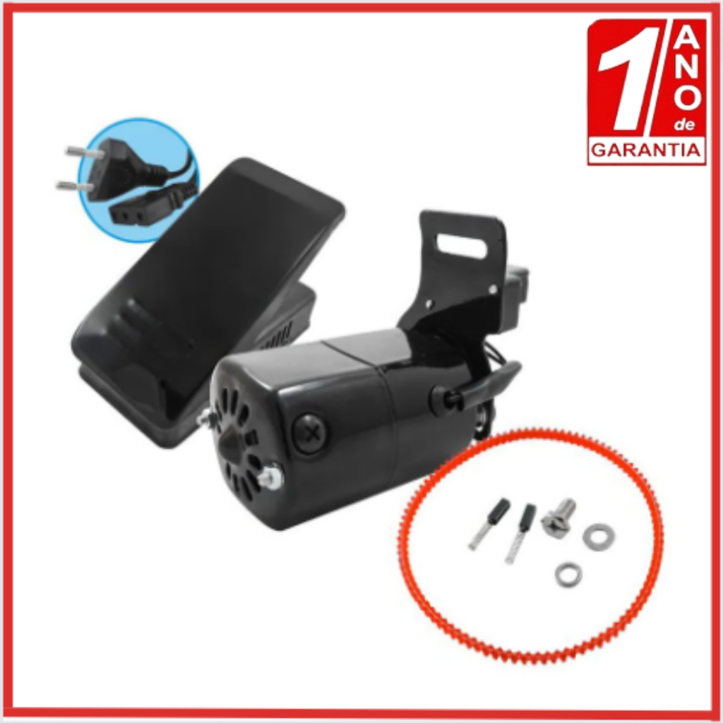 Motor + Pedal pata Máquina Costura Doméstica Caseira Reta e Zig Zag  110v ou 220v