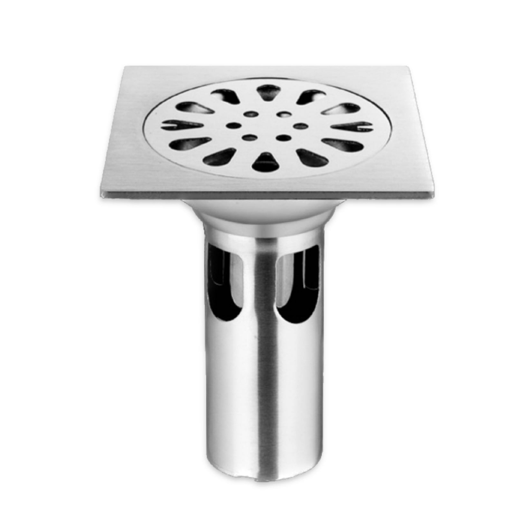Ralo Inox Grelha Quadrado 10x10cm 2MM Espessura Drenagem Anti odor Com Filtro Aço SUS304