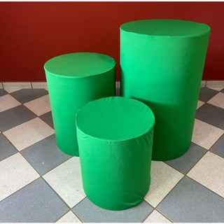 Kit trio capas para cilindro mesa decoração - cor VERDE FOLHA