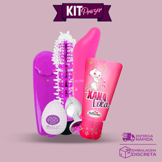 Kit Prazer Feminino Sexy Shop Vibradores + Plug Anal + Lubrificante Xana Loka