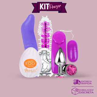 Kit Sexy Shop Vibrador Personal + Vibrador Golfinho + Egg Masturbador + Plug Anal + Vibrador Bullet