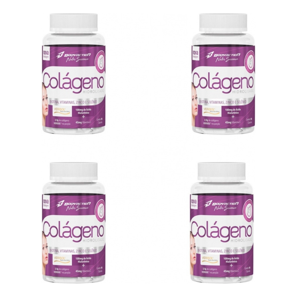 4X COLÁGENO HIDROLISADO VERISOL CT-I BODY ACTION 90 CAPS em Oferta na Shopee