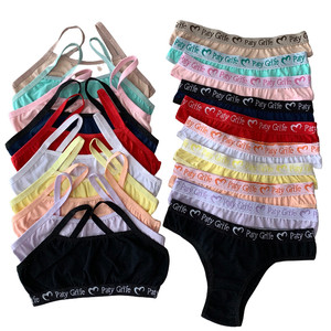 KIT Com 5 Conjuntos de Lingerie Sem Bojo Paty Grife Em algodão Atacado