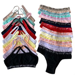 KIT Com 5 Conjuntos de Lingerie Sem Bojo Paty Grife Em algodão Atacado em Oferta na Shopee