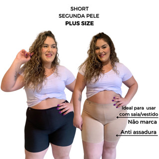 Kit 4 Shorts Segunda Pele Plus Size Cores neutras Shortinho anti assadura Invisível não marca na roupa