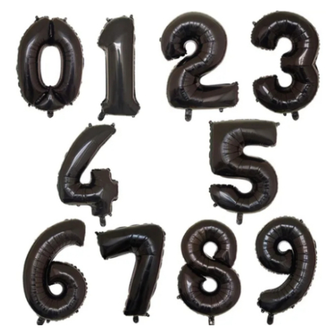 Balão Numero Metalizado 70cm Preto - Halloween em Oferta na Shopee