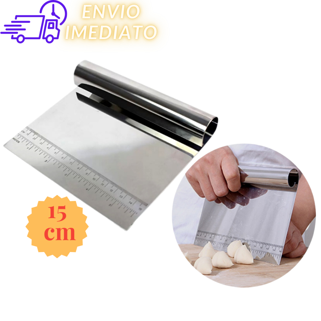 Espátula Inox 15cm Graduada Cortador Multiuso Cortar Raspar Massas Confeitar Bolos Legumes
