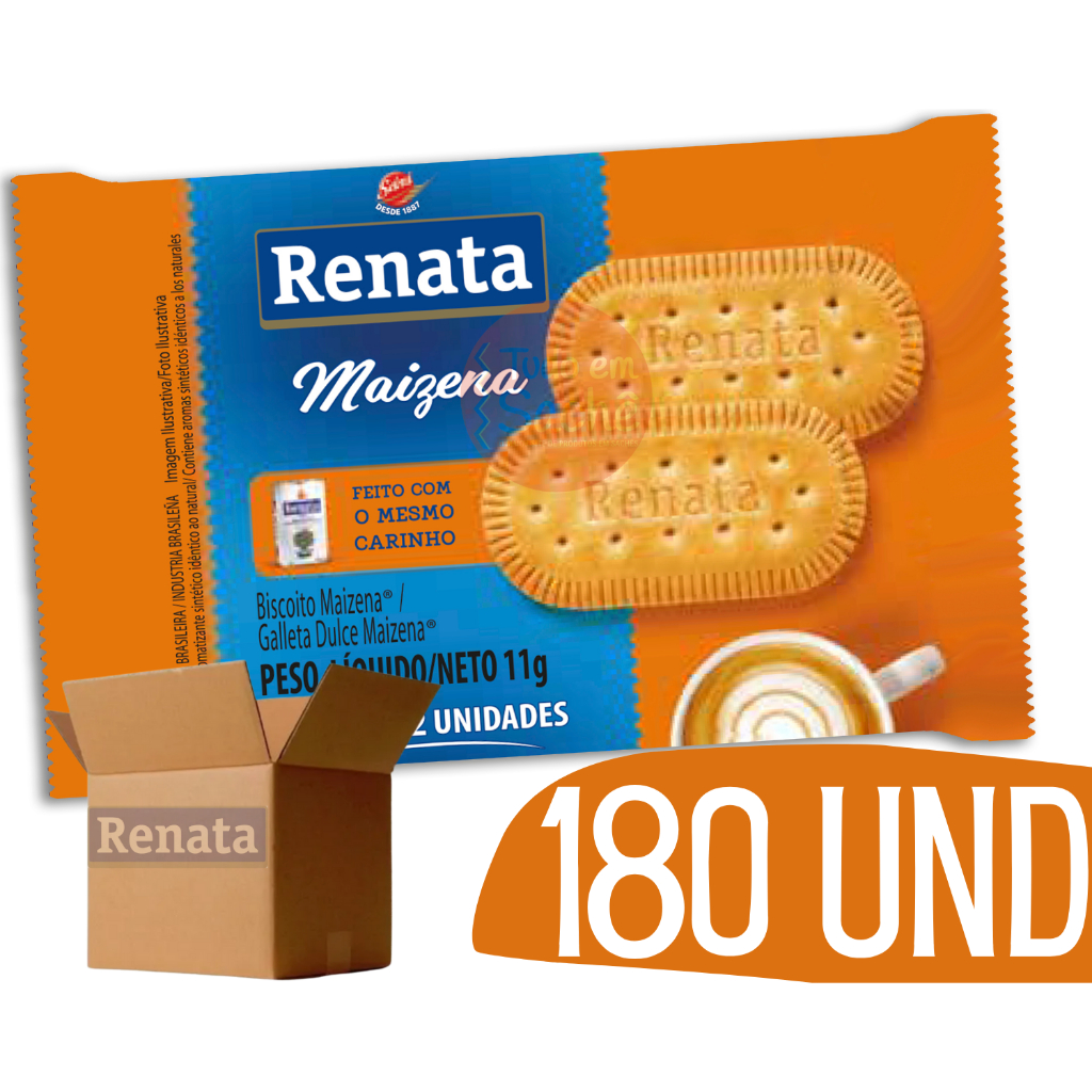Biscoito em Sache Individual Maisena Maizena Renata - 180 und Revenda