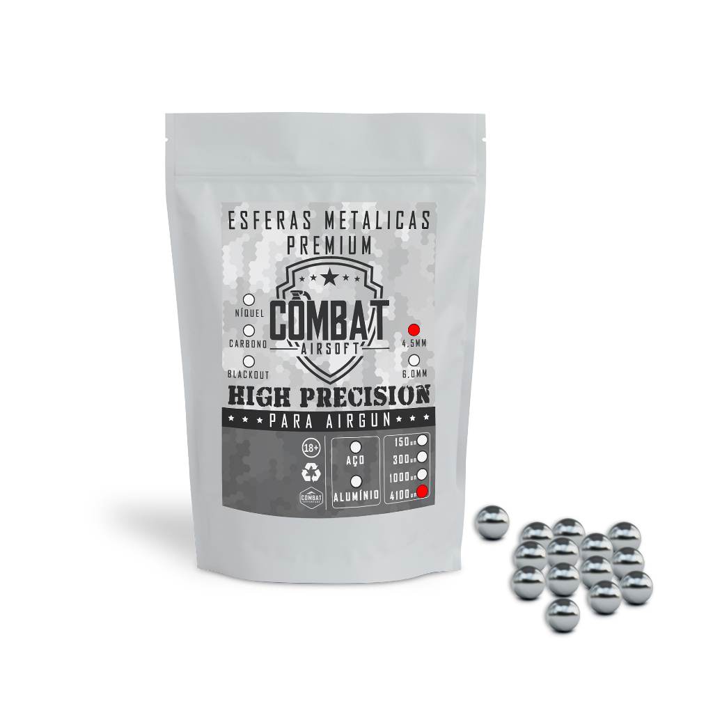 Pacote Esferas Aço Combat Airsoft 4.5mm 4100un em Oferta na Shopee