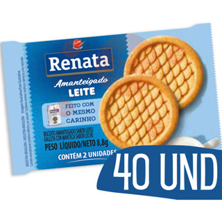 Bolacha Biscoito Leite Amanteigado em Sache Individual Renata - 40 und