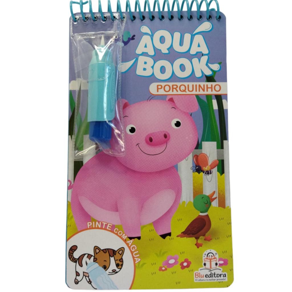 Livro Infantil Coleção Aqua Book - Livro do Porquinho - Blueditora - livros de pintura - pintura com água