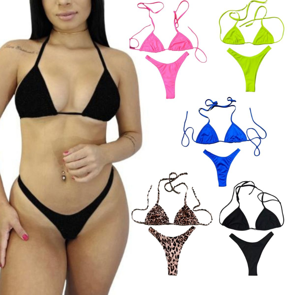 Biquini asa delta fio dental sem bojo envio imediato em Oferta na Shopee