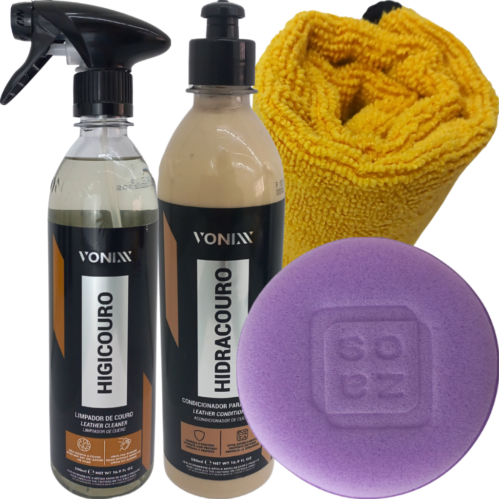Kit Limpar e Hidratar Couro Vonixx Higicouro Hidracouro