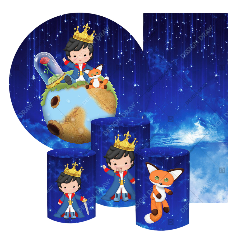 Painel red e lateral e cilindros em tecido sublimado  tema O PEQUENO PRINCIPE em Oferta na Shopee