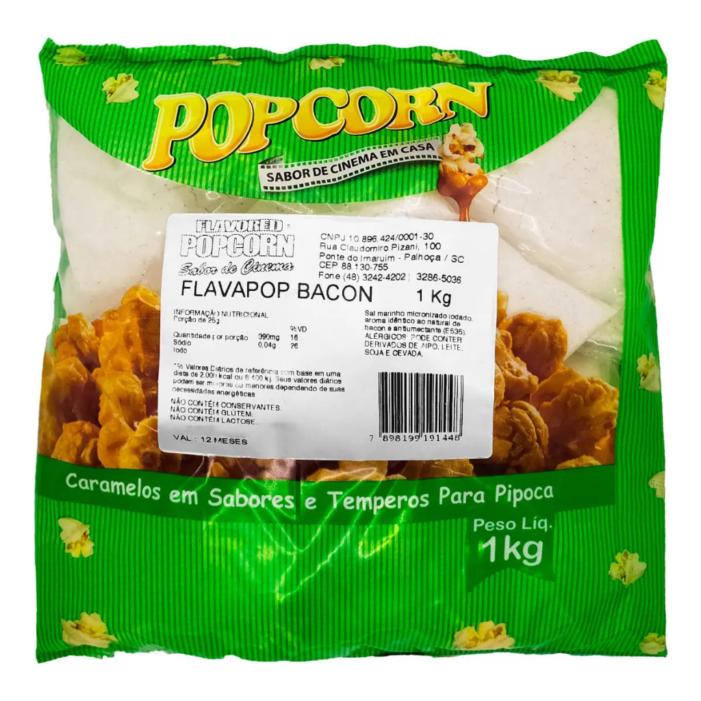 FLAVAPOP - SAL MICRONIZADO SABOR BACON 1KG em Oferta na Shopee