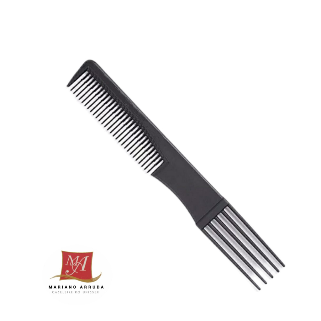 Pente Garfo de Carbono Dentes de Metal -Penteados russo -Black Power -Cacheados -Ondulados - Mofashi 06979