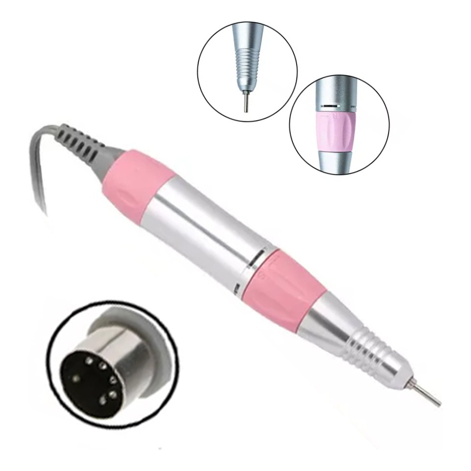 Caneta Motor Lixa Profissional Porquinho Unha Gel Nail Drill ROSA PINK 30000RPM