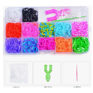 （com caxia) 600 Elástico Loom Bands Clips Pulseira Cores Sortidas