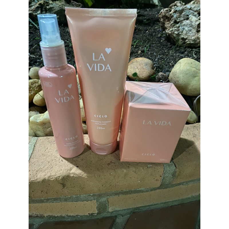 Kit La vida Hidratante , Perfume caixa e Splash em Oferta na Shopee