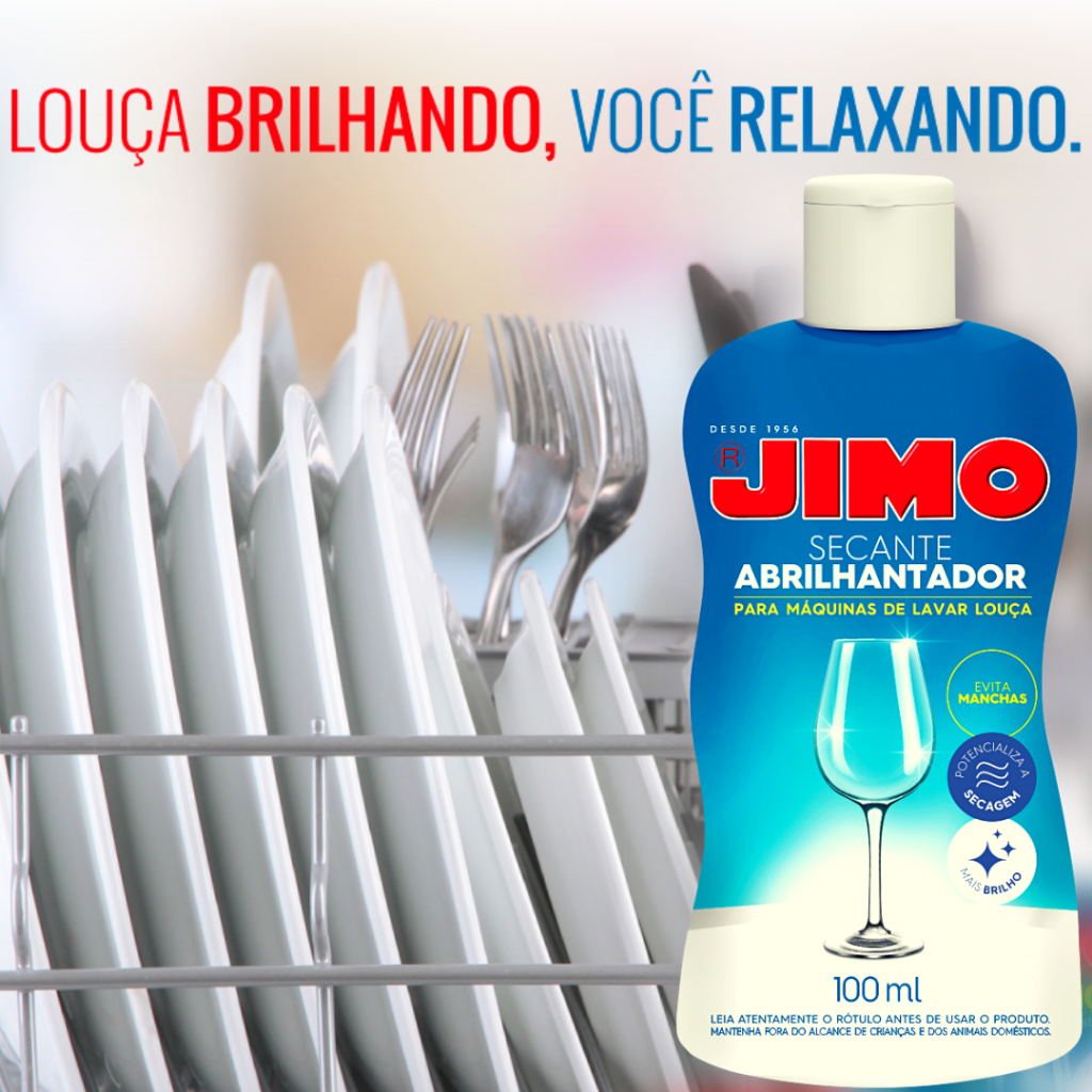 Secante para Lava Louças Jimo Abrilhantador 100ml / Potencializa a Secagem e dá Brilho às Louças em Oferta na Shopee