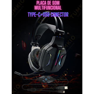 Fones de ouvido e-sports som variável ao vivo telefone celular tipo c multifuncional com fio computador universal