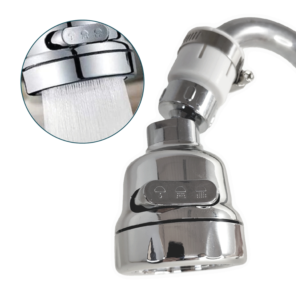 Bico de Torneira Arejador Chuveirinho Cromado Gourmet 360 Abs ponteira de torneira 3 jatos em Oferta na Shopee