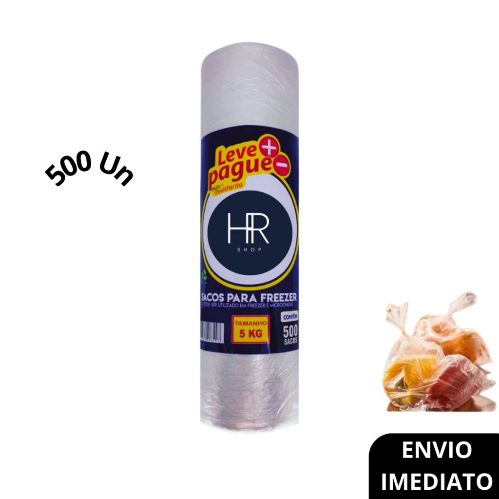 Bobina Picotada Sacos Plásticos 5 kg Com 500 Un 28x40cm Para Freezer Armazenamento em Oferta na Shopee