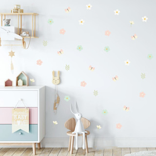 Adesivo de Parede Flores, florzinhas, borboletas, delicadas decoração quarto de bebê menina