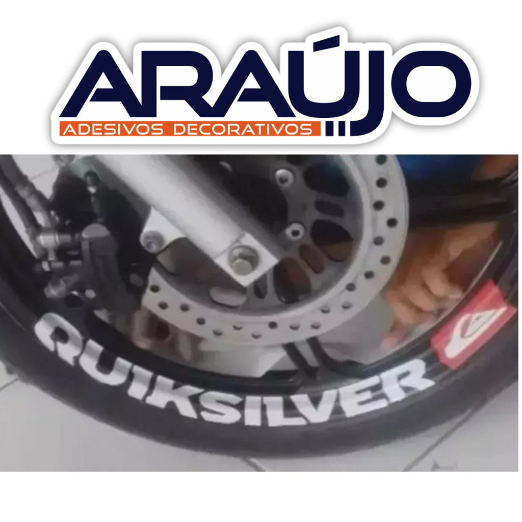 Adesivo Quiksilver Roda Moto - Kit Com 8 Adesivos Rodas Liga Leve Honda Titan,Fan,Star