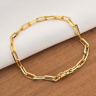 Pulseira Masculina Cartie 4,5mm Banhada a ouro 18k Fecho Canhão Com Trava