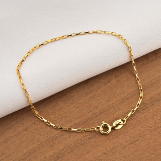 Pulseira Masculina Moeda Antiga Banhada a ouro 18k Fina Cartie Tijolinho 1,5mm Discreta PROMOÇÃO