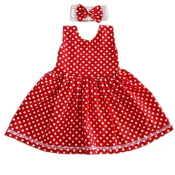 Vestido Infantil Bebê Menina Vermelho Bolinhas 100% Algodão Mary - Tam. P ao 3 anos | Diversas Cores